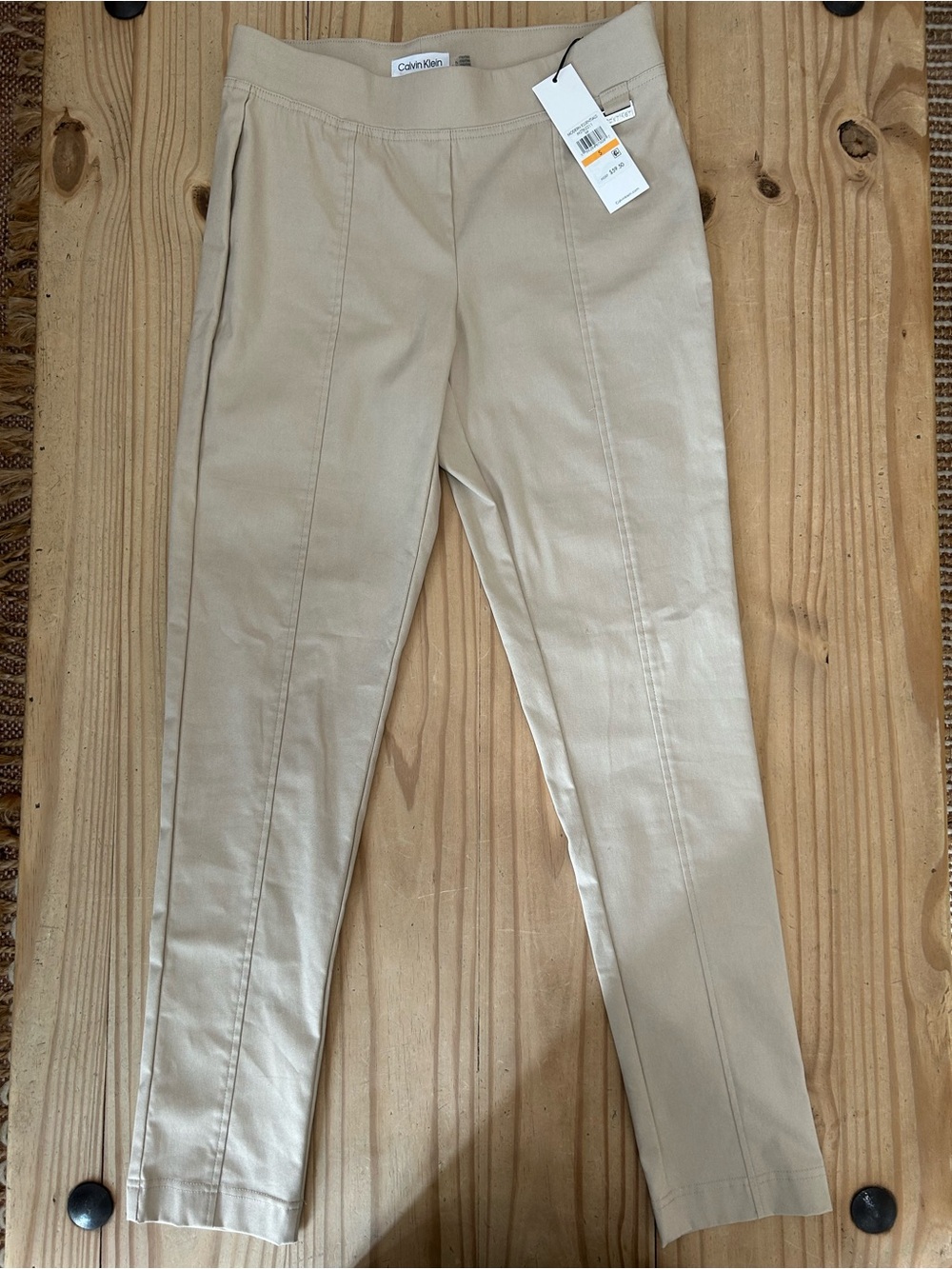 NWT Calvin Klein Women’s Slim Fit Stretch Modern Essentials Pants - Beige